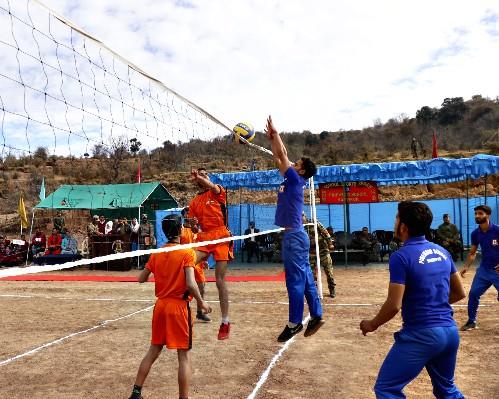 Volleyball: PWS Hamirpur in Action During Final Battle against Govt HSS Dhargloon
